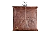 Centaur - Hochwertiges Leder Sitzkissen - Nussbraun 40x40 cm - Ideal für Stuhl oder Sitzbank - Abwaschbare Echtleder Stuhlkissen - Pflegeleichte Sitzauflage