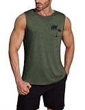 COOFANDY Herren Ärmelloses Tank Top Printed Sommer Atmungsaktives Bodybuilding Muskelshirt Quick Dry Funktionsshirts Sports Fitness Armeegrün L
