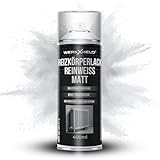 WerkXheld Heizkörperlack Reinweiß RAL 9010 matt – Speziallack für Heizkörper, Wasserrohre, Boiler und Metalloberflächen, Hitzebeständig, langlebiger Sprühlack, 400ml