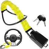 Lenkradkralle, Lenkradschloss für Auto,Lenkradschloss,Wegfahrsperre Auto,Diebstahlsicherungen vom Lenkrad bis zur Gurtsteckdose,für PKW,LKW,SUV,Van(gelb)
