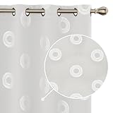 Deconovo Verdunkelungsvorhänge Blickdichte Vorhänge Wohnzimmer Gardinen mit Ösen Thermo Vorhang Schlafzimmer Fensterdekoration Lichtundurchlässige, 180x140 cm(HöhexBreite), Grau Weiß, 2er Set