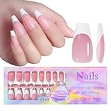 Weiche Gel Nagelspitzen French Tip Zum Aufpressen Der Nägel 14 Größen 3-in-1-Beschichtung Der Spitzen Mit Vorab Aufgetragener Spitzengrundierung Und Unterlackabdeckung