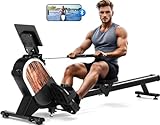 2025 Neu Rudergerät für Zuhause, CHAOKE Magnetisches Rudergerät, App-Kompatibel, Rowing Machine mit 16 Widerstandsstufen und Dual-Slide-Rail, Leicht zu Montieren, Belastbar bis 160KG