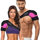 XFSRG Schulter Bandagen Herren Damen Verstellbar Atmungsaktiv Schulterstütze Aus Polyester Für Sport und Freizeit(Rosa)