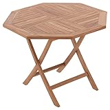 Divero klappbarer Gartentisch Lucca aus Teak Holz, behandelt – Farbe: Braun