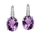 Süße Creolen für Frauen mit Zirkonia ene Ohrclips Für Damen (Purple, One Size)
