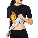Saunaanzüge Sauna Shirt Kurzarm Oberteile T-Shirts Tops Abnehmen Rundhalsausschnitt Hot Thermo Sommer Sweat Schweiß Schwitzen Frauen Women Damen mädchen
