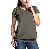 Umstands-Still-T-Shirt Damen-Still-Tops Kurzarm-Umstandsshirts Zum Stillen (L)
