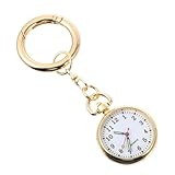 OATIPHO Krankenschwester Uhr Medical Watch Nurse Watch glasglocke wanduhre Metalluhr Krankenschwestern Frauen Blau Zubehör Taschenuhr Schlüsselanhänger Uhr Ansteckuhr Quarz Golden