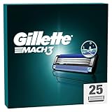 Gillette Mach3 Rasierklingen für Rasierer, 25 Ersatzklingen für Nassrasierer Herren mit 3-fach Klinge