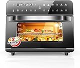 Mini Backofen 25 Liter, Heißluftfritteuse XXL, 12-in-1 Toaster, 1800W Minibackofen mit Umluft, Pizza Ofen AirFryer, mit Erwärmen Doppelverglasung, Einbau oven, für Camping, Unternehme