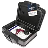 HMF 250437 Feuerfeste Wasserdichte Dokumentenbox mit Zahlenschloss | DIN A4 | 44,5 x 16,5 x 33 cm | Schwarz