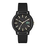 Lacoste Analog Quarzuhr für Herren Kollektion LACOSTE.12.12 mit Schwarzes Silikonarmband - 2011233