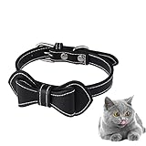 CIYODO PU Hundehalsband mit Schleife Verstellbares Haustierhalsband für Katzen Stilvolles und Langlebiges PU Material Perfektes Accessoire für Fotosessions