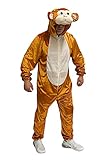 Foxxeo Affen Kostüm für Erwachsene Damen Herren Tier Overall Tierkostüm Größe S-XXXL - Fasching Karneval, Größe:XXL