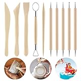 Thinp 10 Stück Modellierwerkzeug Skulptur Ton Schnitzwerkzeug Kit sculpting tools Ton Keramik Professionelle Tools Sculpting Kit Polymer Clay Werkzeuge für DIY-Handwerk Töpfer Tonschnitz Schnitzen
