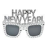 NUOBESTY 2023 Silvester Brille Frohes Neues Jahr Brillen Neujahr Partybrille Glitzer Sonnenbrille Happy New Year Brillen Spaßbrille für Silvester Party Deko Foto Requisite Zubehör