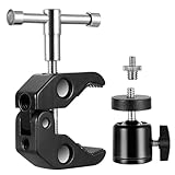 Set di Kamera Super Clamps, Super Klemme Stativ, Stabiler Kugelkopf Stativkopf mit 1/4' 3/8' Gewindeadapter, Magic Arm Clamps Kugelkopf-Stativklemmen für Kameras, Blitzlicht, Stativ, LED-Leuchten