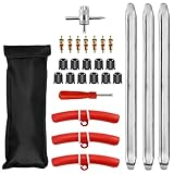 LPZMPZ Montiereisen Reifen Set 27PCS Reifenheber, 30CM Reifenlöffel, Montierhebel Set mit 3 Felgenschützern, Reifenmontierhebel Set, Reifenmontage Werkzeug für E Scooter Motorrad Auto Wagen