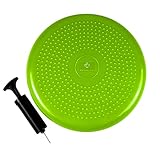 ATC Handels GmbH Balance- und Sitzkissen in verschiedenen Farben inkl. Pumpe - 33cm Durchmesser - aufblasbares Luftkissen, Balance Pad, Physiokissen für Koordination- und Fitnesstraining, apfelgrün