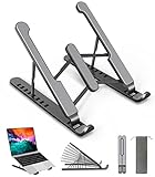 AOVUYCK-Store Laptopständer, Laptopständer mit 8 verstellbaren Stufen, Rutschfester Laptop-Ständer aus Kunststoff und Silikon, Kompatibel mit MacBook Air Pro, HP, 10—15,6 Zoll