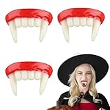 3 PCS Vampir Zähne, Vampirzähne Kinder, Halloween Vampirzähne Für Halloween Party, Fake Teeth des Vampirs, Realistische Dekoration Für Halloween-Party, Geeignet Für Make-up Party Liebhaber