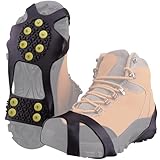 Anti-Rutsch Schuhspikes, Grödel Steigeisen für Bergschuhe mit 8 Zähne, Spikes für Schuhe, Schuhkrallen, Antirutsch Spikes für Wandern, Schnee, EIS, Winter Outdoor, Trekking (Schwarz35-42)