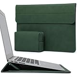 HYZUO 13,3-14 Zoll Laptop Hülle Laptophülle mit Standfunktion für MacBook Pro 14 M4/M3/M2/M1 Pro/Max 2024-2021, MacBook Pro/Air 13.3, 13.5-13.8 Surface Laptop, HP Specter X360 13/14, Mitternacht Grün