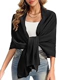 Bbonlinedress Schal Damen Baumwolltuch Halstuch elegant Schals Stola Schultertuch Multifunktionstuch Shawl Musselintuch 190 * 65cm Black
