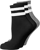 Nur Die Damen Damen Sport Kurzsocken 3er Pack Socken, Schwarz/Grau, Einheitsgröße EU
