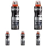L'Oréal Men Expert XXL 5in1 Deospray für Männer, Bodyspray gegen starken Schweißgeruch, Schwitzen, Achselnässe und weiße Rückstände, Herren Deo Antitranspirant ohne Alkohol, Carbon Protect, 1 x 250 ml