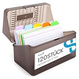 Koogel Karteikasten Premium-Lernbox | 100 Lernkarten + 10 Farbtabs | DIN A7 Vokabeltrainer mit 300 Karten Kapazität – Ideal für Prüfungsvorbereitung & Sprachstudium