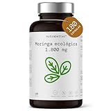 Bio Moringa Kapseln – 1800 mg Moringa Oleifera Pulver | 180 vegane Kapseln für 2 Monate | Superfood – Natürliche Quelle für Mineralstoffe, Vitamine, Antioxidantien und Proteine