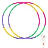 2 Davon 8 Abschnitte Hula Hoop Reifen Kinder, Einstellbares Gewicht Hula Hoop Kinder, Farbig Hoola Hoop Reifen, Abnehmbare Hoola Hoop Kinder 8 Jahre Und Hula Hoop Reifen Kinder Ab 6 Jahre