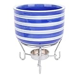 Denash Käsefondue Pot, Europäische Handbemalte Keramikfonduz -Set für Familienversammlungen und Partys, Leicht zu Schmelzen und Schokolade zu Schmelzen, Geeignet für Gourmet -Essen