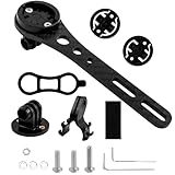 Treki Fahrradcomputer-Halterung aus Karbonfaser, integrierte Lenker-Fronthalterung, Fahrradcomputer-Halterung für Garmin-Tachometer, Sport-Action-Kamera, Fahrrad-Lampe, Fahrradzubehör