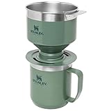 Stanley Camp Mug Thermobecher 354 ml mit Perfect Brew Pour Over Set - Hält 1.5 Stunden Heiß - 3 Stunden Kalt - BPA-Frei - Spülmaschinenfest - Edelstahl Kaffeebecher To Go mit Kaffeebereiter - Green