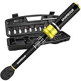Uharbour Drehmomentschlüssel Fahrrad 1-25 Nm, Kleiner Drehmomentschlüssel 1/4 Fahrrad & Motorrad Set mit Verlängerungsstange, Sechskant, Torx & Phillips, 72 Zähne