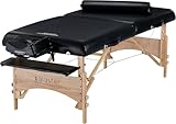 Master Massage Ultrawide Olympic Gibraltar Massageliege, 81 cm, tragbar, mit Nackenrolle und Armlehne im Floria-Stil, Schwarz