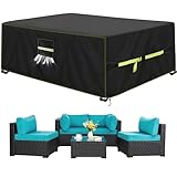 VDISRR Abdeckhaube Gartenmöbel, 420D Oxford Abdeckhauben Für Tische 250x210x90cm, Gartentische Schutzhülle mit Belüftungsöffnungen Wasserdicht, UV-beständig, Staubfest, Winterfest für Terrassenmöbel