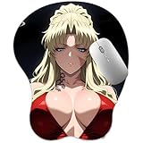 3D Mauspad mit Silikon Brüste, Mousepad mit Handauflage. Anti Rutsch Anime Manga ergonomisches Maus Pad Handgelenkauflage für Büro Spiel (Balalaika)