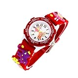 Beavorty 1 Stück Kinderuhr Cartoontiermusteruhr Digitaluhr wasserdichte Uhr Für Mädchen sehen Uhren Cartoon-Uhr beobachten Rostfreier rot