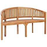 sazoley Bananenbank 3-Sitzer Teak Massiv Gartenbank Sitzbank 151 x 62 x 86 cm (L x B x H) Holzbank Parkbank Affenbank Terassenbank Balkonbank