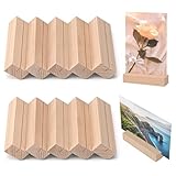 MumdoYAL 10 stück kartenhalter holz,tischkartenhalter holz,kartenständer,fotohalter,menükartenhalter,für Hochzeiten、Partys