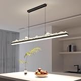 Bellastein LED Pendelleuchte Esstisch Dimmbar,Creative Esstisch Hängelampe, Hängend Höhenverstellbar Esstischlampe,Linear design hängeleuchte mit Fernbedienung für Esszimmer Büro Küche Lampe (L100cm)