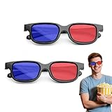 VTYTZZ 2 Stücke 3d Brille,3d Brillen,3d Brille Für Fernseher,Brille Mit Musik,Rote Und Blaue 3d-Brille,3d-Anaglyphenbrille,Geeignet Für Lichtshows, Urlaubspartys, Heimkinos, Filme Oder Pc-Spiele