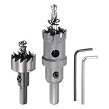 QUARKZMAN Lochsägen-Set, 24mm Karbid-Lochschneider und 24mm HSS (High Speed Steel) Bohreröffner, für Edelstahl-Metalllegierung Stahlblech