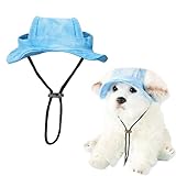 TYXHXTF Hunde Baseballmütze, Hundecap mit Ohrlöchern, Hunde Mütze, Hundemütze für Hund, Basecap Verstellbar Sonnenschutz, Baseballmütze Verstellbare, Kleine und Mittlere(M, Blau)