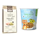 Bundle aus Bosch HPC Soft Hühnchen & Banane | halbfeuchtes Hundefutter für ausgewachsene Hunde Aller Rassen 1 x 12.5 kg + Fruitees frisches Geflügel & Apfel 4 x 200g | ohne Getreide