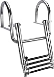 Ganekihedy Badeleiter Leitern für Boote Edelstahl Innenliegende 4-Stufen-Teleskopleiter, Dockleiter Mit Handläufen, Zusammenklappbar Pontonboot/Yachtleiter (Size : 4 Step)